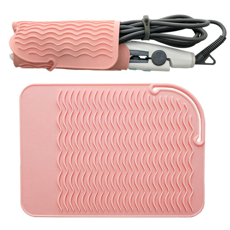 Hair Straightener Heat-resistant Hair Irons Styling Tools Safety Mat Pink