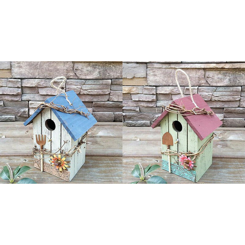 2 Pcs Wooden Birdhouse - Provides Bird Entertainment in Your Own Backyard -