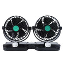 Mini 6 Inch Car Fan Double Head Shaking Small Electric Auto Fan Universal S