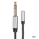 2x 3.5 mm Female to 6.35 mm Male TRS Nylon Braided Headphone Adapter Cables