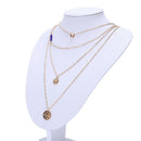 Multiple Layers Coin Beads Pendant Clavicle Chain Necklace Women Fashion Je