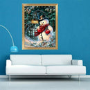 Cute Christmas Snow Man Cross Stitch Painting DIY 5D Diamond Embroidery