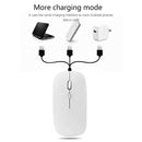 W8 2.4G Wireless Thin Silent Mouse 1600DPI 4 Keys Optical Mice (White)