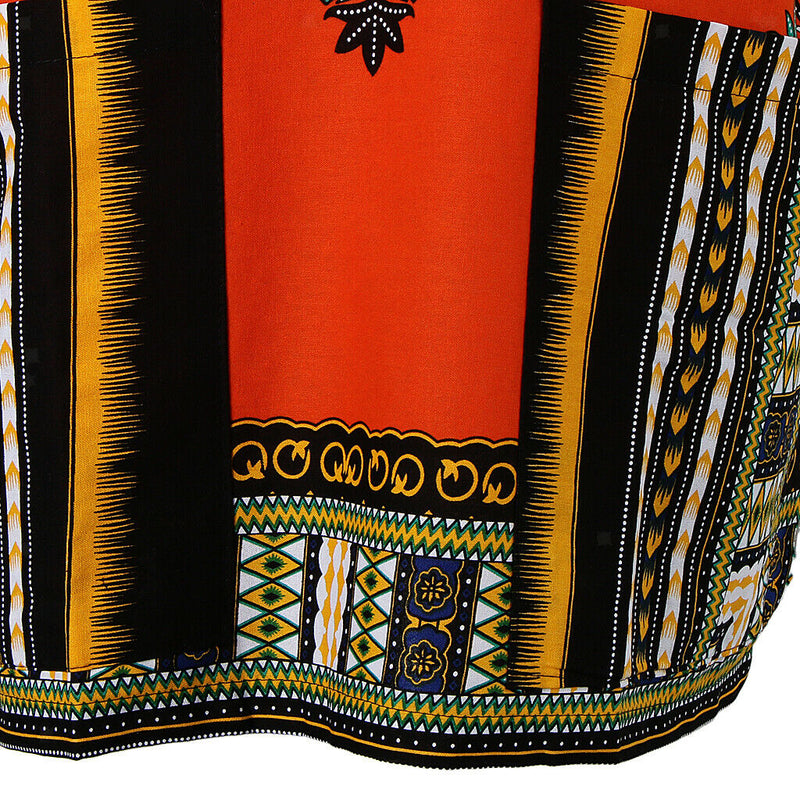 2 Pieces Unisex Short Sleeve Dashiki African Hippie