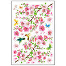 Pink Flowers Wall Stickers,Adhesive Art Decals, For Kids Room Birthday Gift