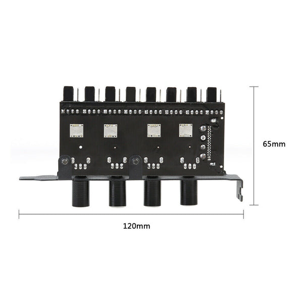 8 Channels PC Case Cooling Fan HUB 4 Knob Radiator Speed Controller (4 Pin)