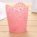 Pen Holder Round Plastic Brush Pencil Storage Organiser Wastebasket Lace Ho P4S7