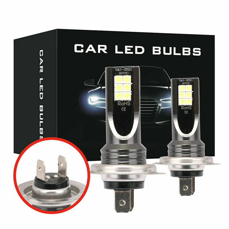 H7 200W Car LED Headlights Fog Bulbs 2PCS CREE Kit 6000k HID Canbus Error Free