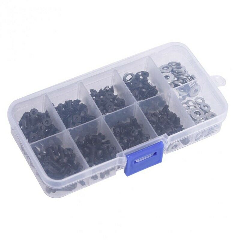 340pcs M3 Flat & Round Head Screws Set Accessories Box For 1/10 Hsp Rc Car  L6F7