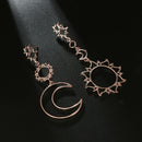 Women Boho Asymmetrical Star Sun Moon Drop Dangle Stud Earrings Jewelry Gift JR