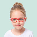 2PCS New Kid Stylish Eye Glasses Anti Eyestrain Soft Silicone Frame Glasses