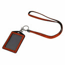 Rhinestone Bling Crystal Custom Lanyard Vertical ID Badge Holder (Orange) M1S5