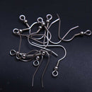 100 Pieces Stainless Steel Fish Hook Earrings Hooks Ear Wire with Bead and