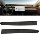 2Pcs Inner Dashboard Carbon Fiber Vinyl Wrap Stickers Decals For Tesla Mode Q3S9