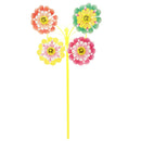 10 Pieces Of Four Flowers Pinwheels Wind  For Outdoor Garden Party