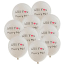 Pack of 10 "Will You Marry Me'' White Latex Balloons for Romantic Surprise