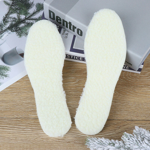 1 Pair Winter Wool Warm Latex Insole Kids Sweat-absorbent Breathable Insoles Kw