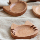 2Pcs Wooden Dishes Plates Kids Cute Handmade Tray Sushi Snack Fruit Sauce D