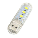 Mini Pocket USB LED Night Light 3 LEDs 5V Bulb Lamp for Reading White