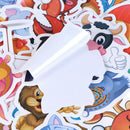 50Pcs Cute cartoon animal DIY scrapbook suitcase laptop guitar bike stickers FT