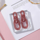 3 Pairs Of Earrings Set Cute Glitter Transparent Acrylic Pendant Earrings E