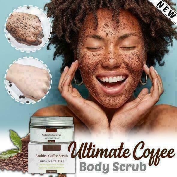 Coffee Arabica Dead Sea Salt Body Scrub Natural Detoxifying F2 V2J2 Mineral X6D2