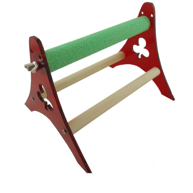 Funny Parrot Bird Perch Stand Play Toys Gym Wooden Activity Table Top Pla OTM