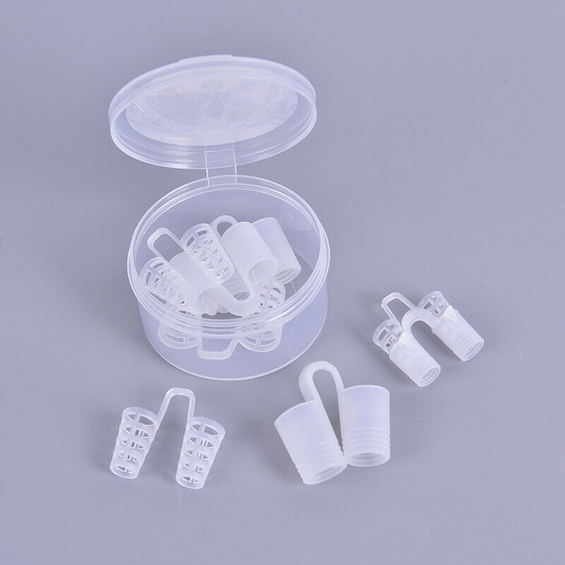 8 Pcs/Box Anti Snore Apnea Slicone Nose Clip Anti-snoring Breathe Aid Stop Sn BX