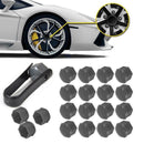 20pcs Car Wheel Nut Bolt Center Cover Gray 17mm Caps + 1x Clip for VW Audi EVU