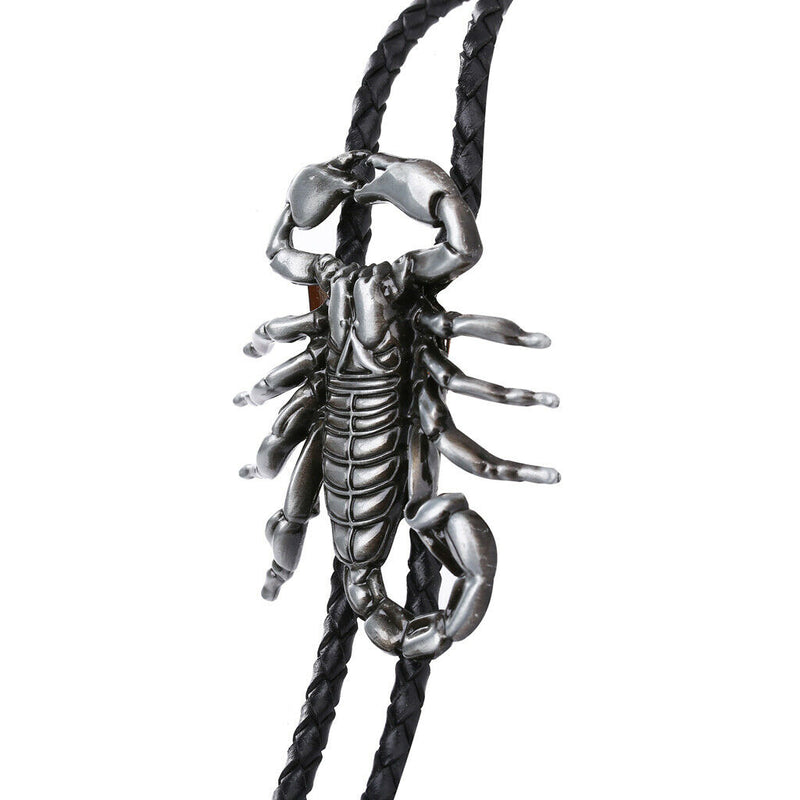 Men Plated Scorpion Bolo Tie Western Cowboy Necktie Novelty Pendant Ornament