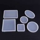 6 Pack Molds,Square Round Silicone Jewelry Casting Molds Coaster Molds For