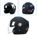 Flip Up Motorcycle Helmets Dual Visor Sun Shield Open Face Helmet Black