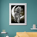 5D DIY Full Drill Diamond Painting Moon Cat Cross Stitch Embroidery Craft