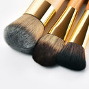 3pcs Bamboo Handle Soft Hair Foundation Loose Powder Blush Makeup Brushes