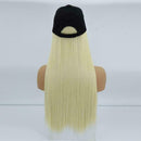 Baseball Cap Hat with Hair Long Natural Hair Wigs Ladies Fashion Straight W V7S4