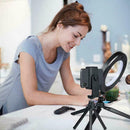 3 in 1 Dimmable LED Studio Camera Ring Light Phone Table Fill Lamp Video Q5U3