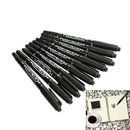 10PCS Fine Dual Heads Marking Pen Marker Waterproofink Thin Nib Black