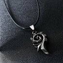 Fashion Hip Hop Flame Shape Pendant Leather Wax Cord Necklace Men Jewelry GiJ Kw