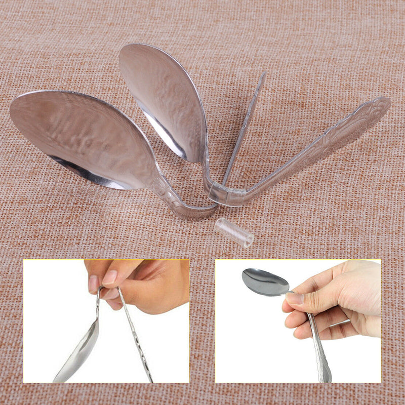2pcs Magic Trick Perfect Mind Bend Spoon Bending Gimmick Close Up Magician Prop