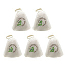 5Pcs 100% Pure Wool Felt Sauna Hat Banya Cap Head Protection Lightweight