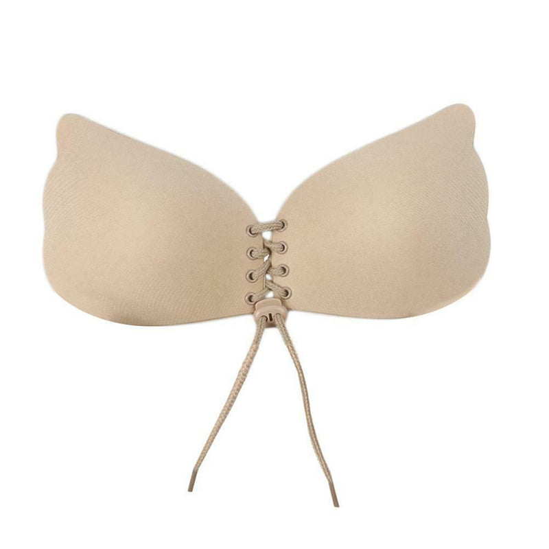 Sexy Wireless Push Up Invisible Bras Women Adhesive Fly Bra (Dot Beige C) A