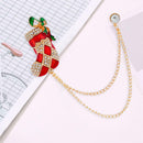 Fashion Brooch Rhinestone Bells Snowman Badges Jacket Xmas Gift (Style 3) A