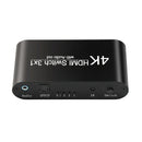 3 Input x 1 Output 4K 4:4:4 HDMI Video Switcher Splitter Adapter w/ 3.5mm Cable