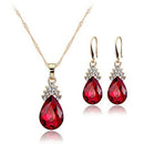 Necklace Earrings Diamond Water droplets Elegant Women Jewellery Set of Cry R2V4