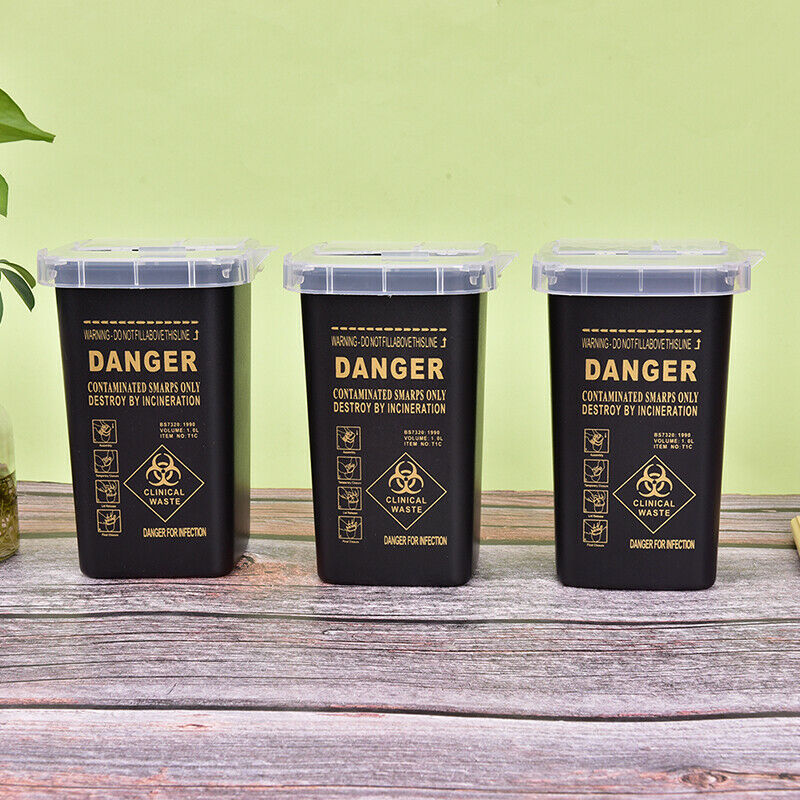 1L Capacity Sharps Container Medical Needles Tattoo Piercing Needles Collect Box