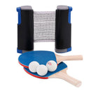 Table Tennis Ping Pong Set 2x Paddle Bats & Extending Net & 3 Balls Porta Hn