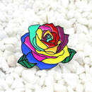 Colorful Rose Flower Pins Badge Rainbow Clothes Bag Brooch Jewelry Gift