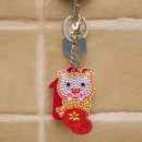 4pcs DIY Full Drill Special Shaped Diamond Painting Lovely Xmas Animal Key Ring