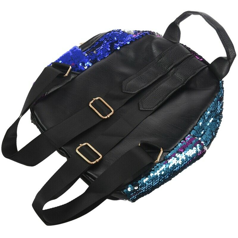2Pcs/Set New Teenage Bling Glitter Sequins Backpack Girls Rucksack Students H4I3