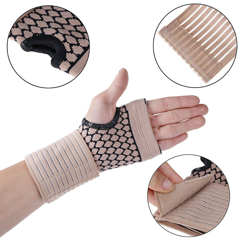 Professional elastic sports carpal tunnel tennis wrist bandage brace supportSA3C